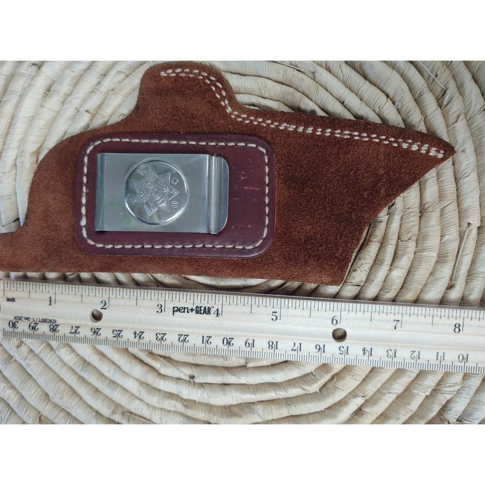 Vintage Bianchi Holster Gunleather Suede Leather Pistol Holder Belt Clip